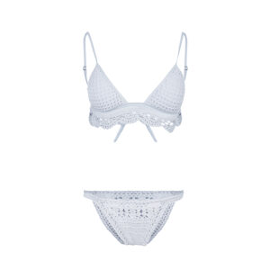 Sexy White Crochet Shell Detail Two Piece Swimsuit ___WSW-TB011