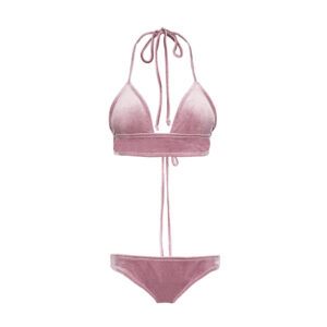 Velvet Triangle Shade Tied Halterneck Bikini ___WSW-TB013