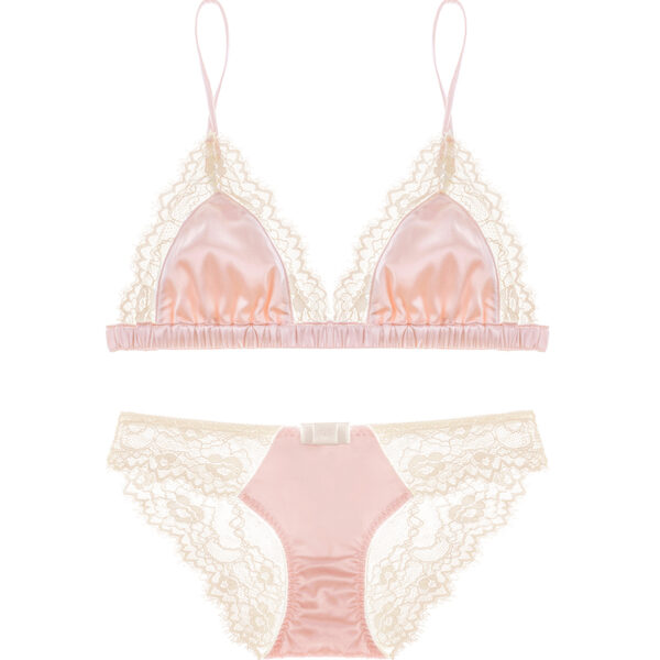 Fabulous Lacy Satin Bralette Faturing A Triangle Cut__HER-BR004