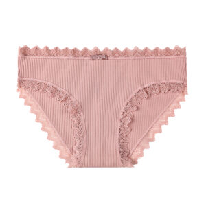 Ladies Rib Cotton Mid-Rise Briefs Knickers Comfortable Panties__HER-AL007