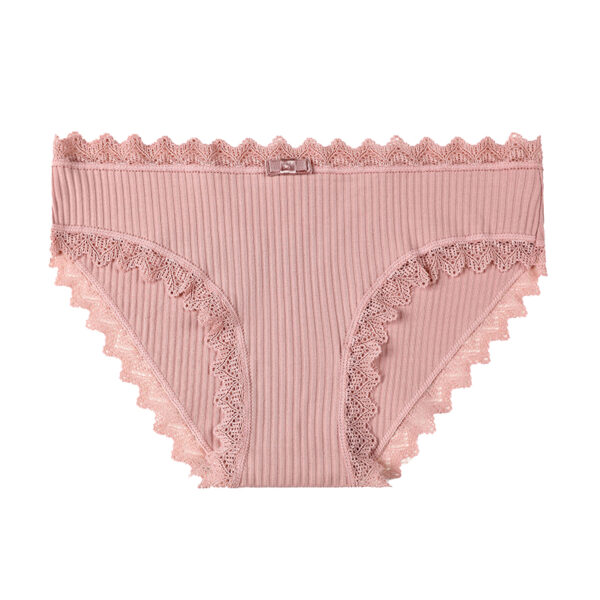 Ladies Rib Cotton Mid-Rise Briefs Knickers Comfortable Panties__HER-AL007