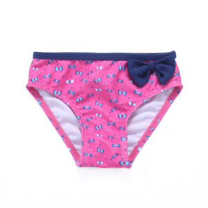 Girls' All Over Print Bowknot Swim Brief__WH-GSW011