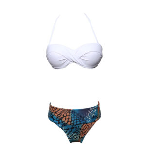 A Knot In The Center Bikini Top & All Over Printing High Waist Bikini Bottom ___WSW-AL006